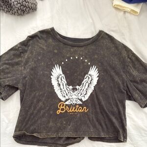 Brixton Black and White Eagle Crop Top